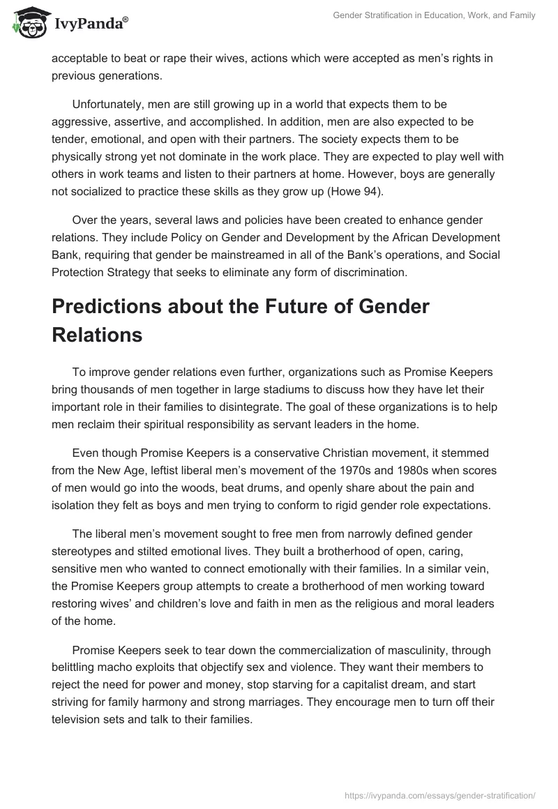 Gender Stratification in Education, Work, and Family. Page 3