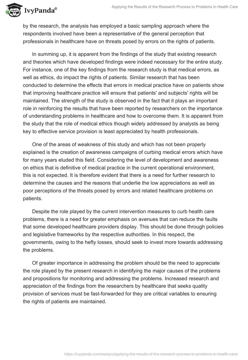 Applying the Results of the Research Process to Problems in Health Care. Page 3