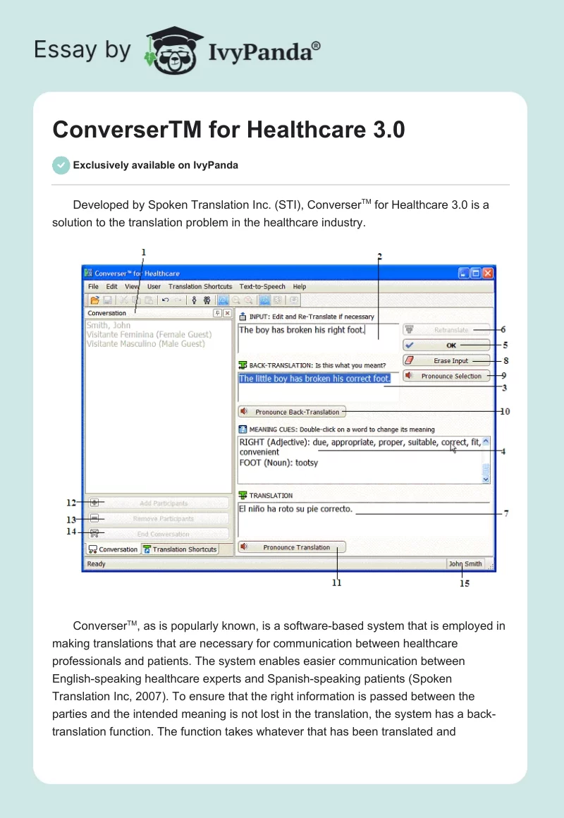 ConverserTM for Healthcare 3.0. Page 1