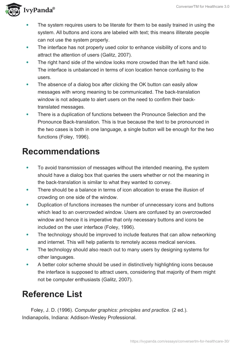 ConverserTM for Healthcare 3.0. Page 4