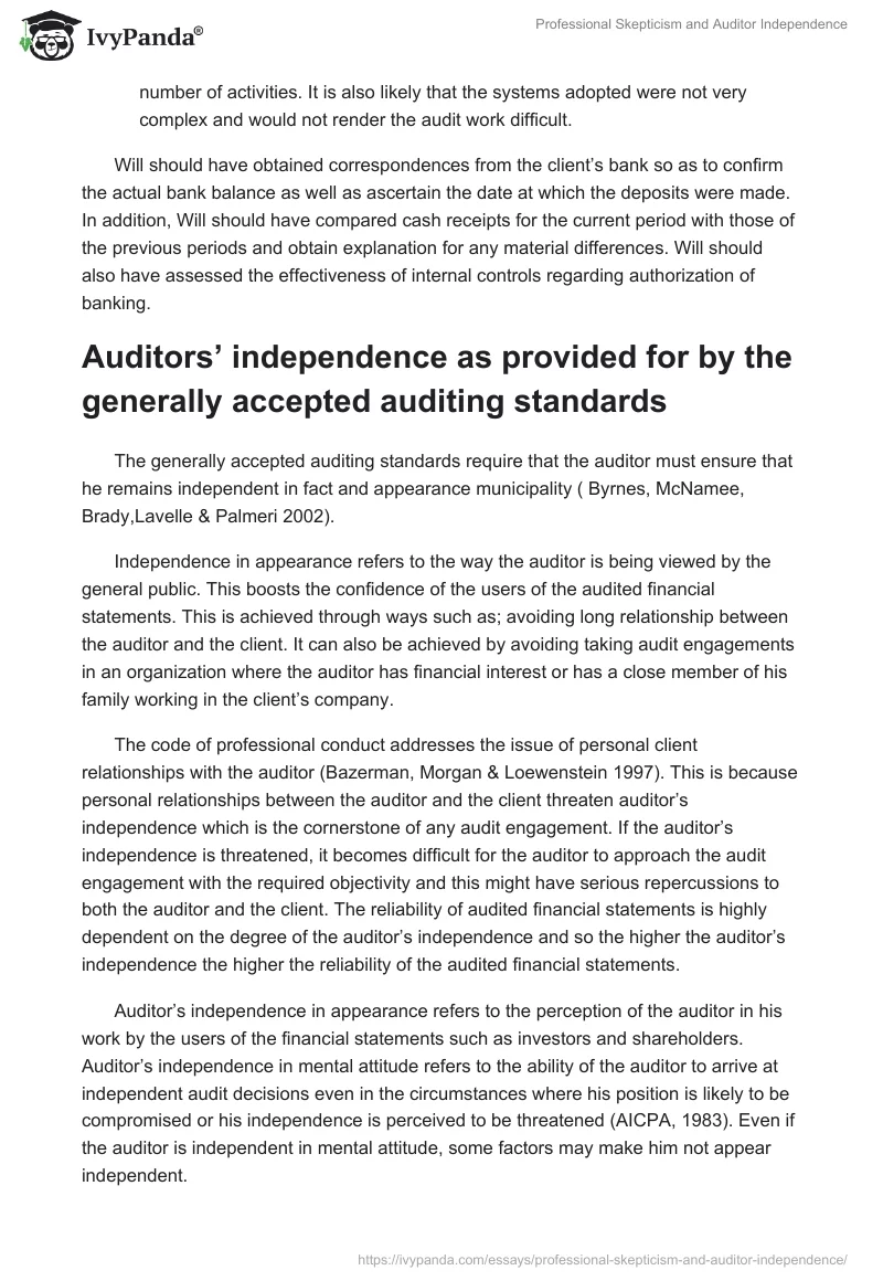 Professional Skepticism and Auditor Independence. Page 3