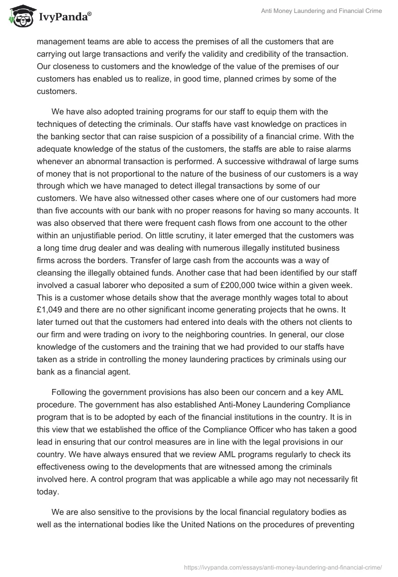 Anti Money Laundering and Financial Crime. Page 3