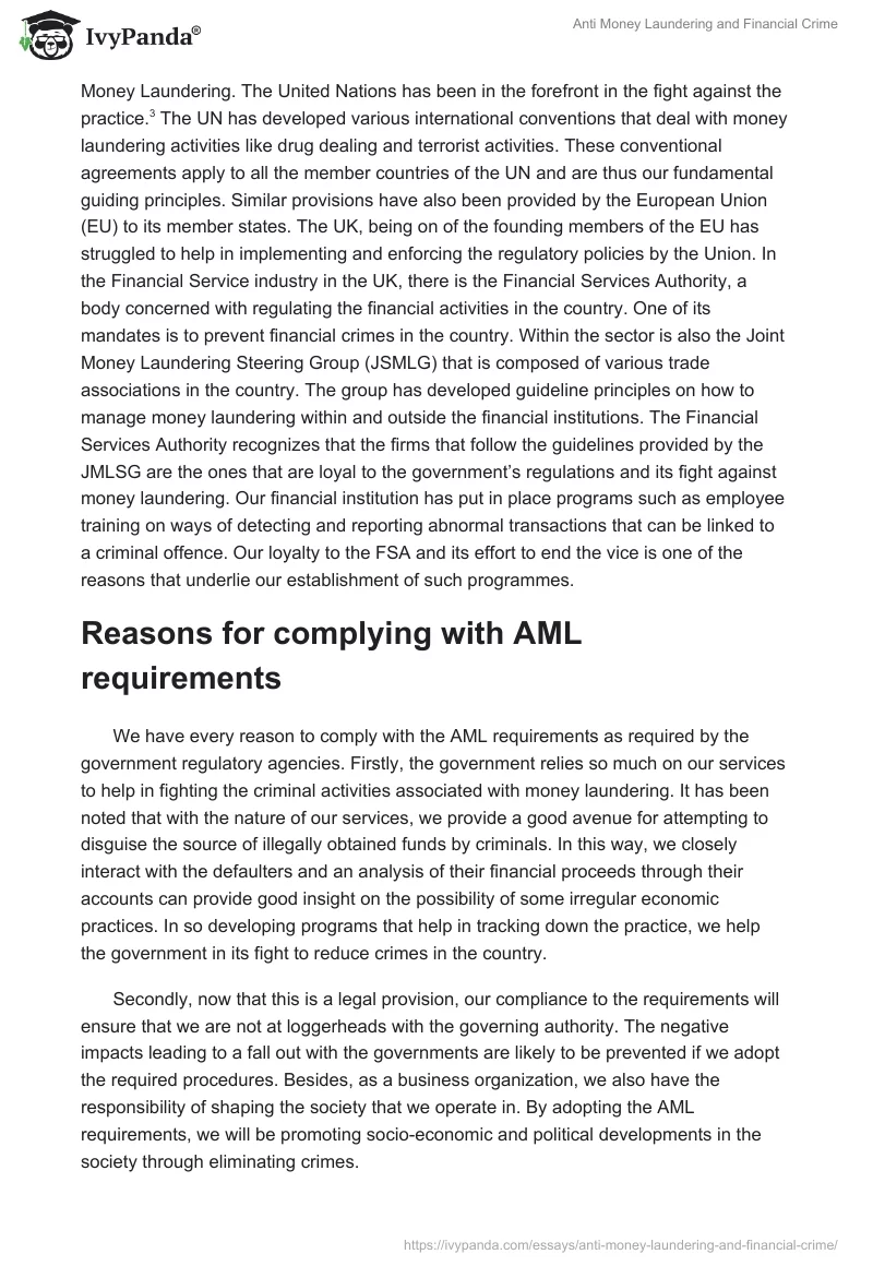 Anti Money Laundering and Financial Crime. Page 4