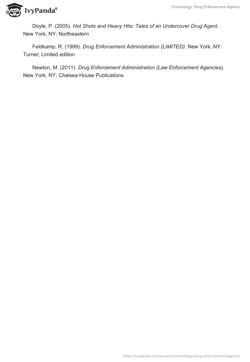 Criminology: Drug Enforcement Agency. Page 4