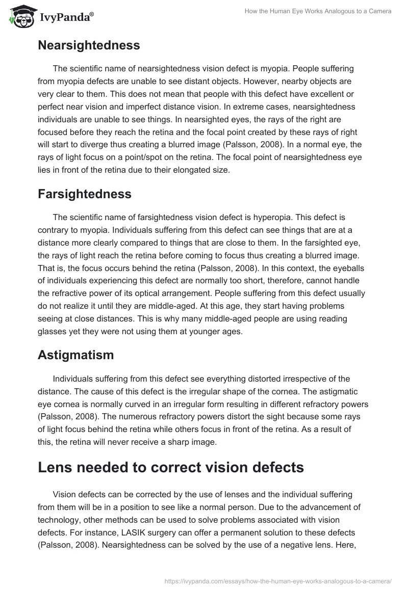 How the Human Eye Works Analogous to a Camera. Page 2