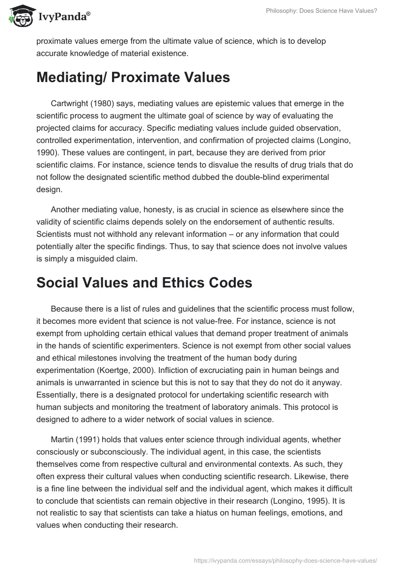 Philosophy: Does Science Have Values?. Page 2
