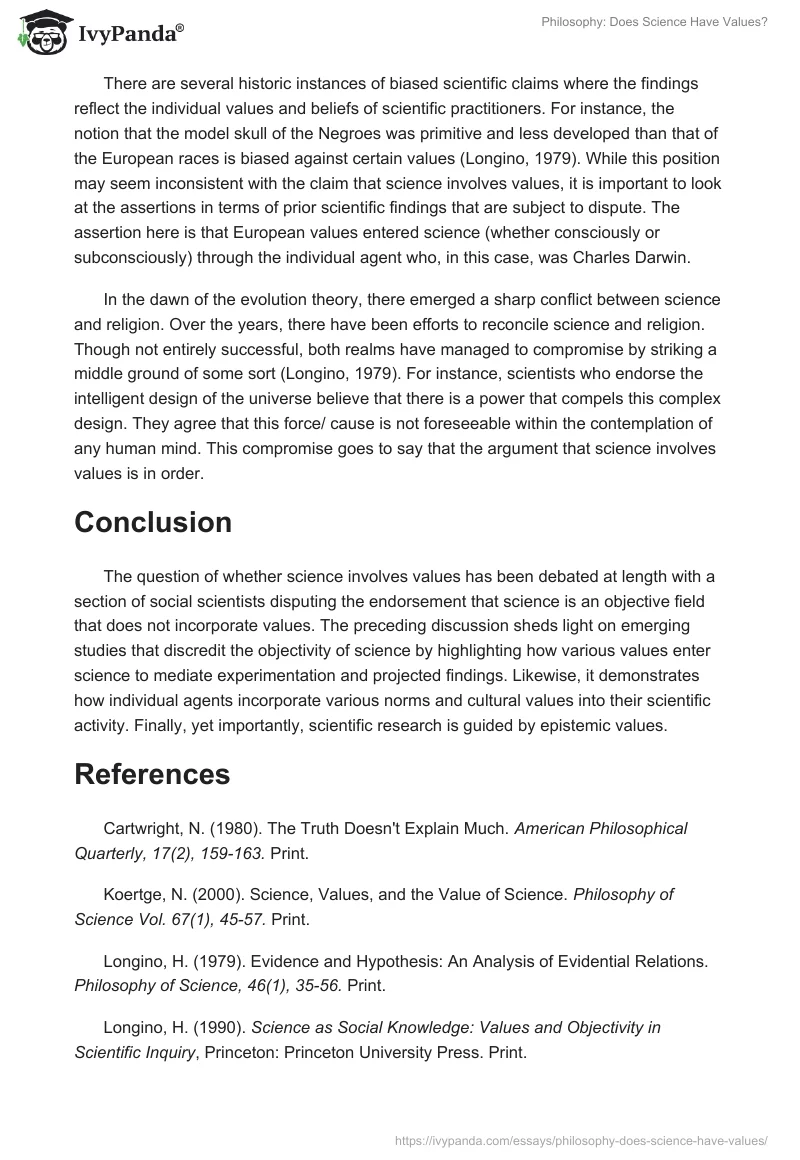Philosophy: Does Science Have Values?. Page 3