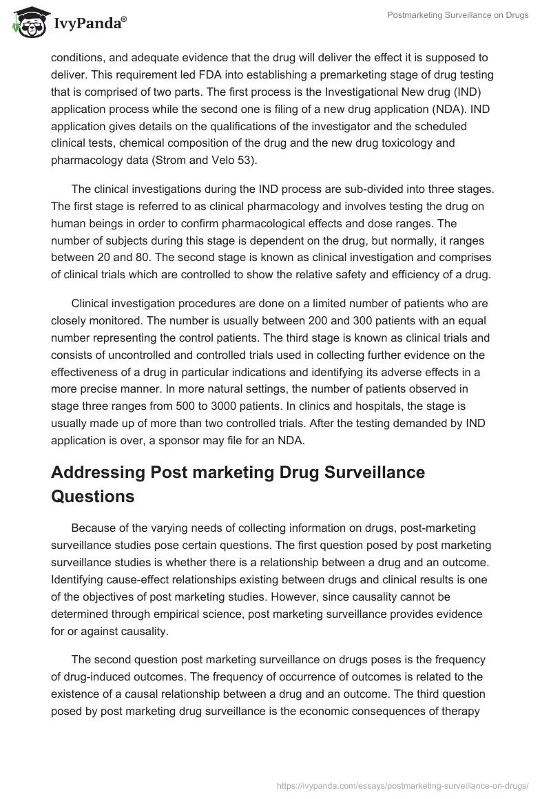 Postmarketing Surveillance on Drugs. Page 2