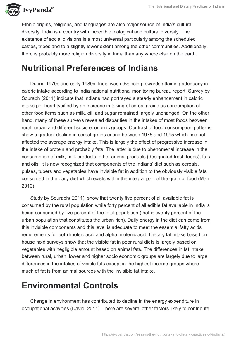 The Nutritional and Dietary Practices of Indians. Page 2