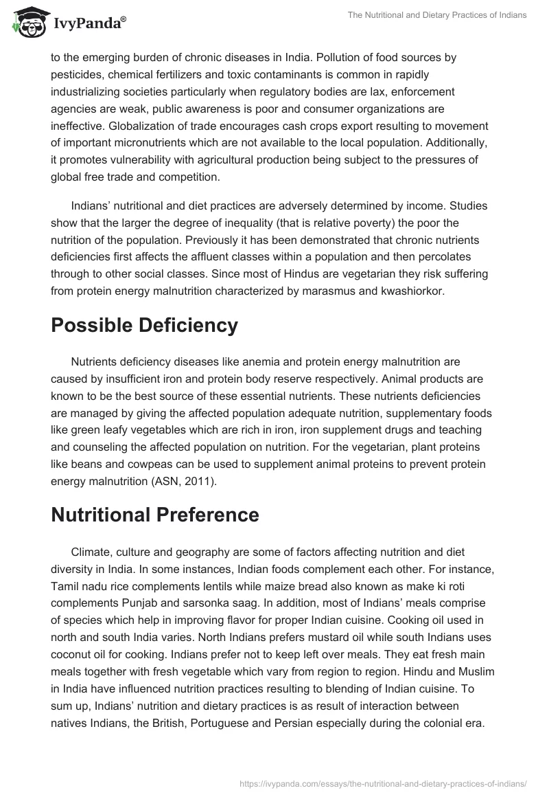 The Nutritional and Dietary Practices of Indians. Page 3