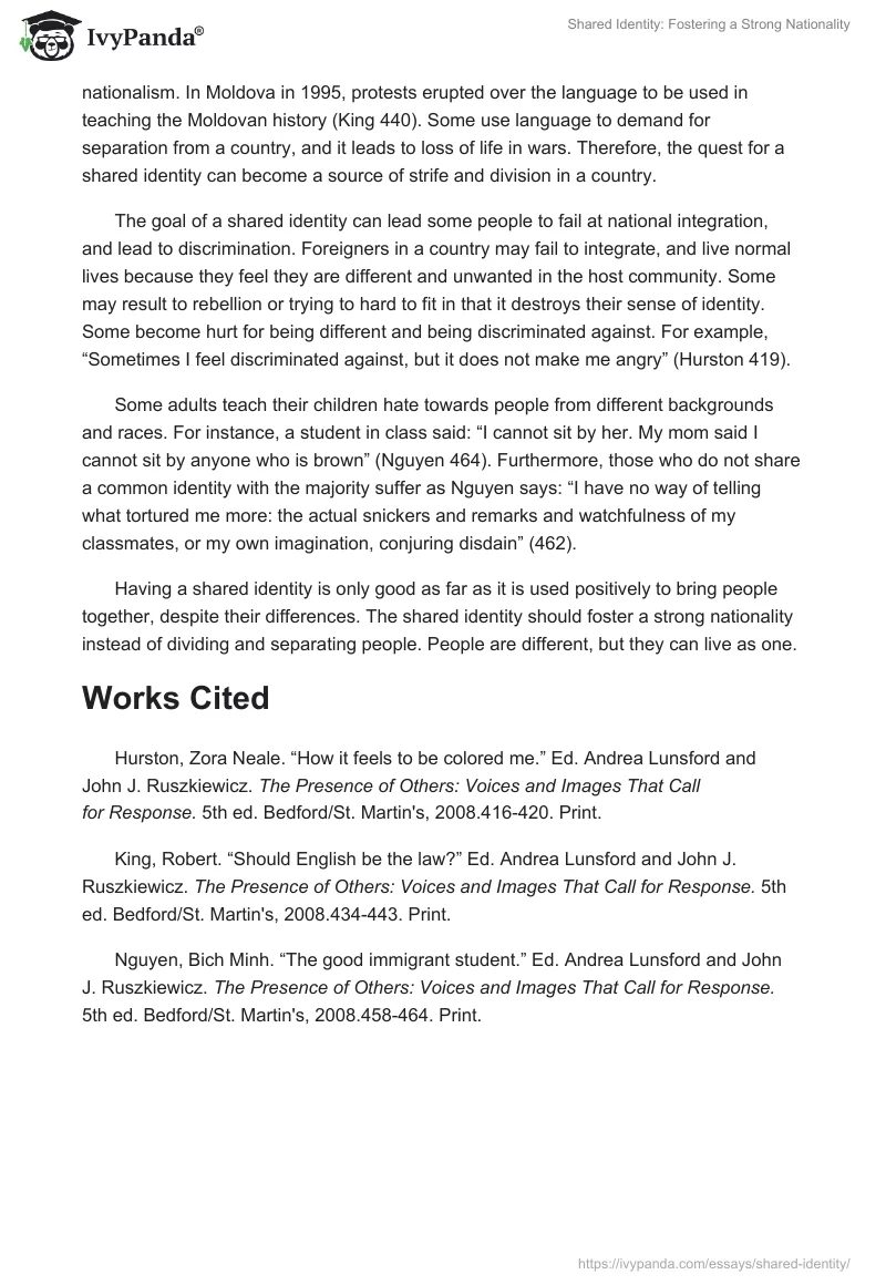 Shared Identity: Fostering a Strong Nationality. Page 2