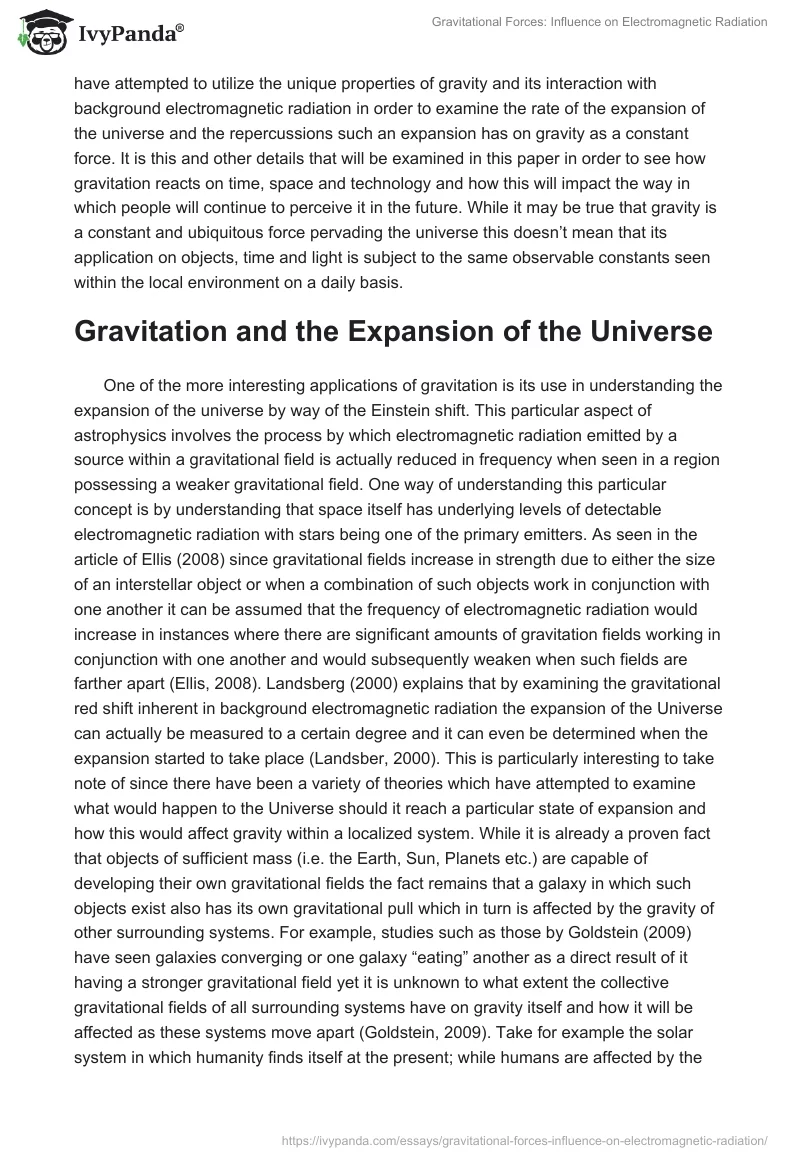 Gravitational Forces: Influence on Electromagnetic Radiation. Page 2