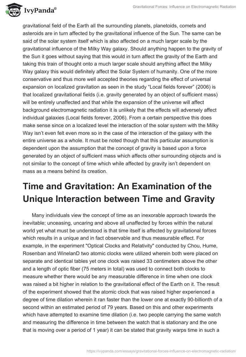 Gravitational Forces: Influence on Electromagnetic Radiation. Page 3