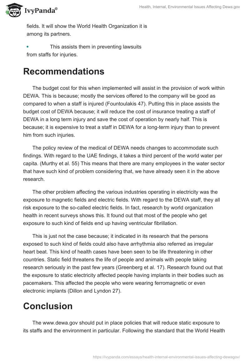 Health, Internal, Environmental Issues Affecting Dewa.gov. Page 3