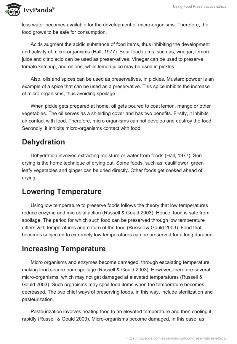 Using Food Preservatives Ethical. Page 4