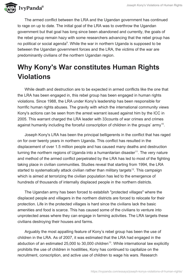 Joseph Kony's Violations of Human Rights. Page 4