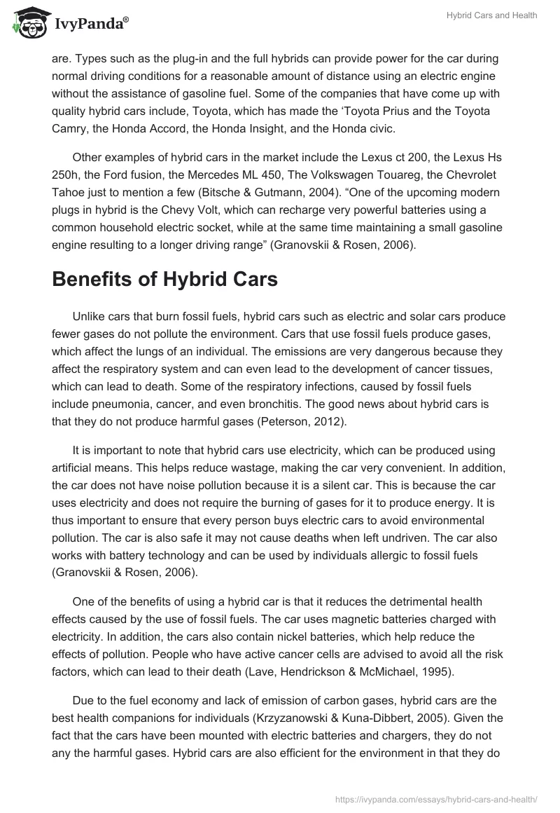 Hybrid Cars and Health. Page 2