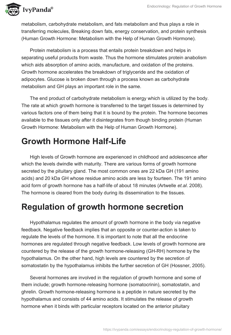 Endocrinology: Regulation of Growth Hormone. Page 4