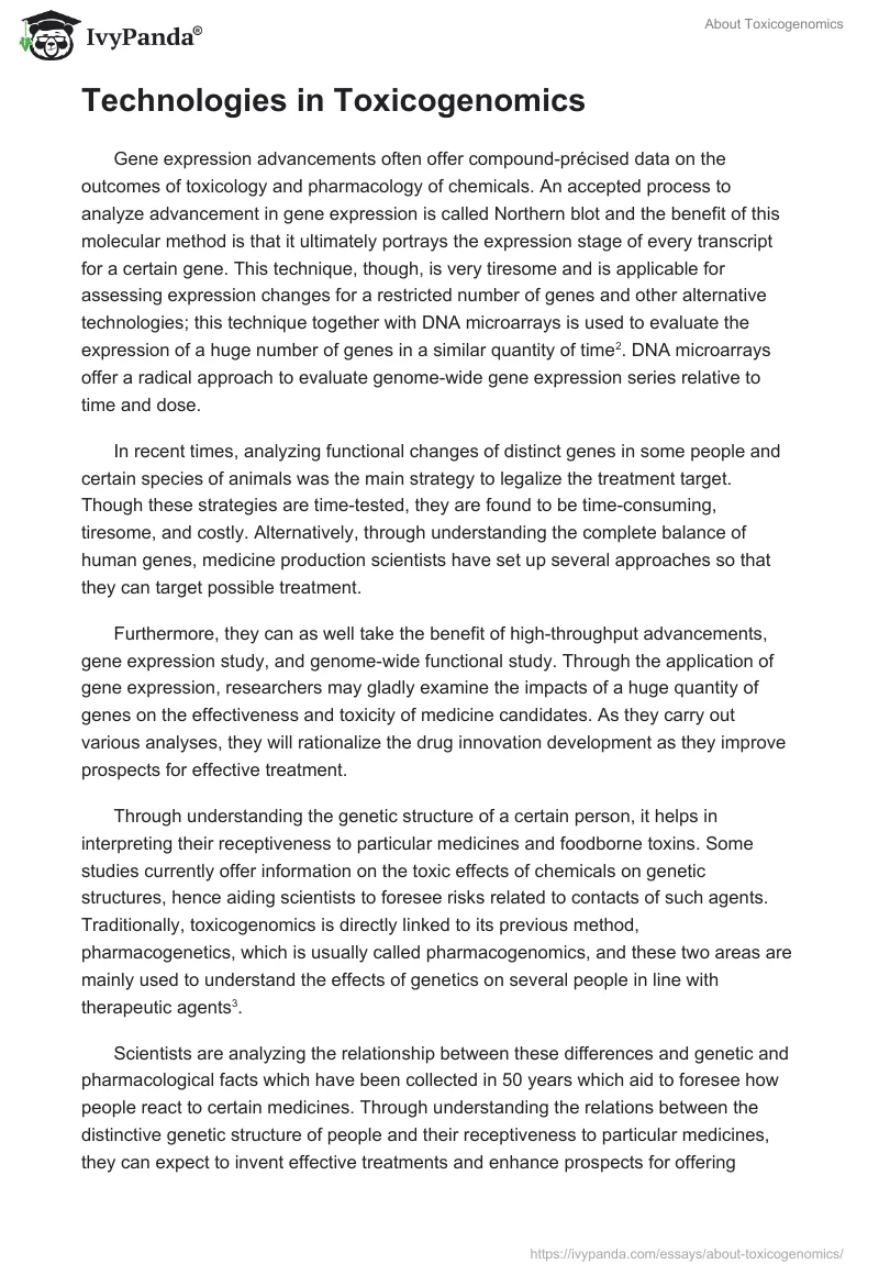 About Toxicogenomics. Page 2