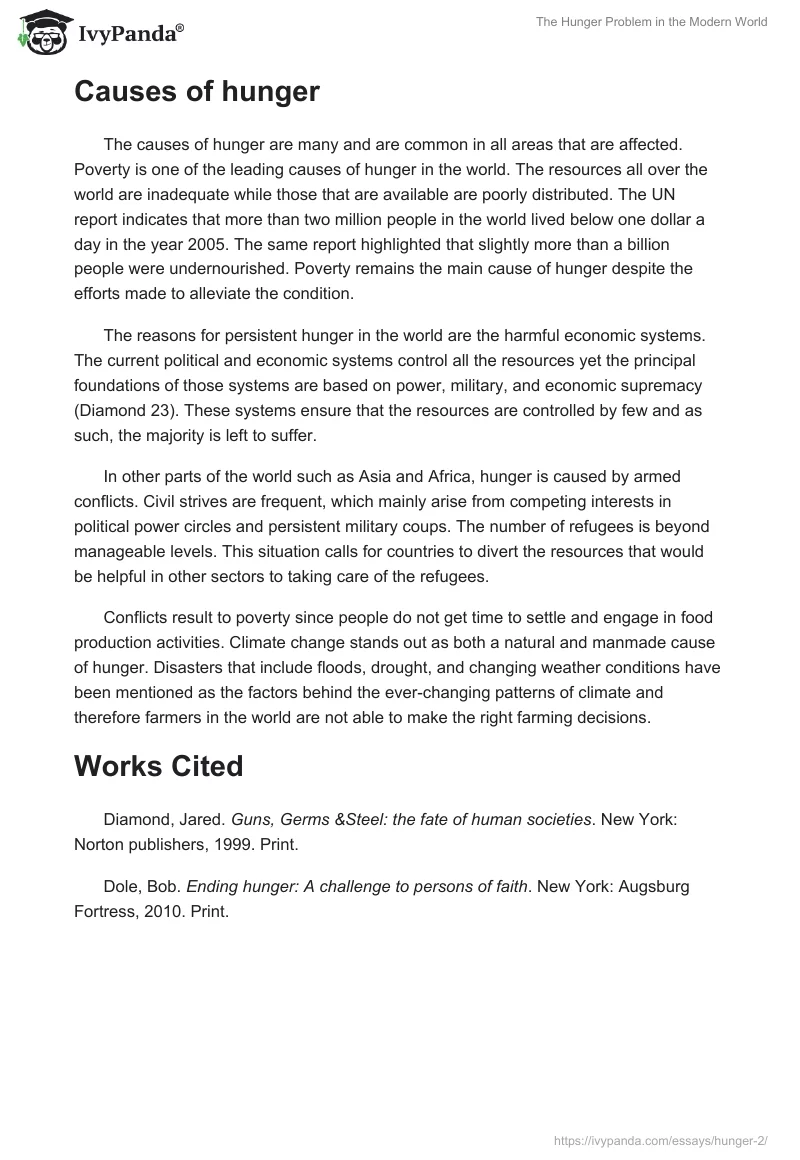 The Hunger Problem in the Modern World. Page 2