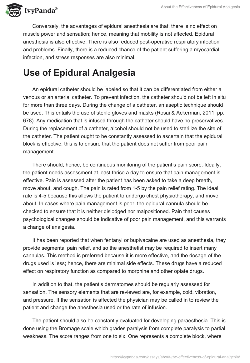 About the Effectiveness of Epidural Analgesia. Page 4