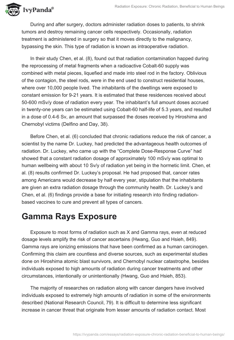 Radiation Exposure: Chronic Radiation, Beneficial to Human Beings. Page 2