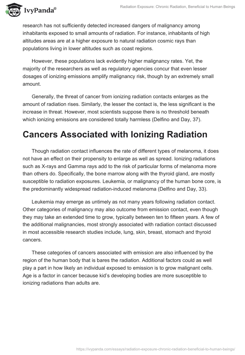 Radiation Exposure: Chronic Radiation, Beneficial to Human Beings. Page 3