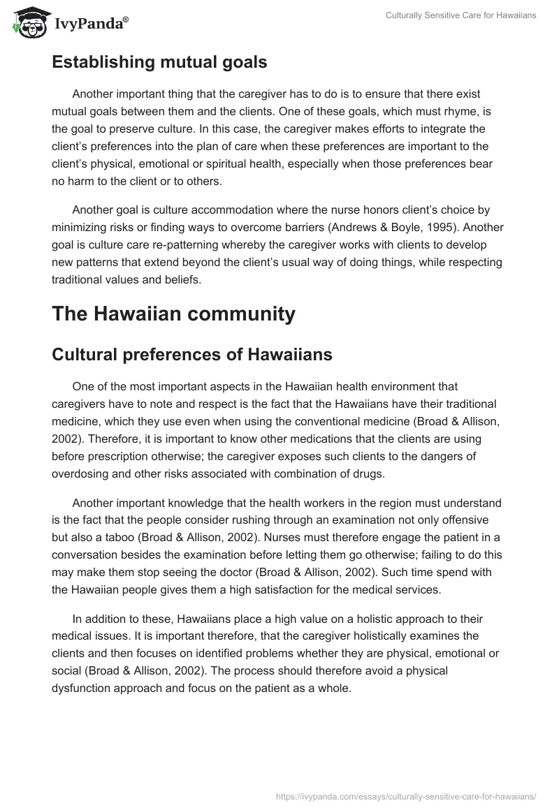 Culturally Sensitive Care for Hawaiians. Page 3