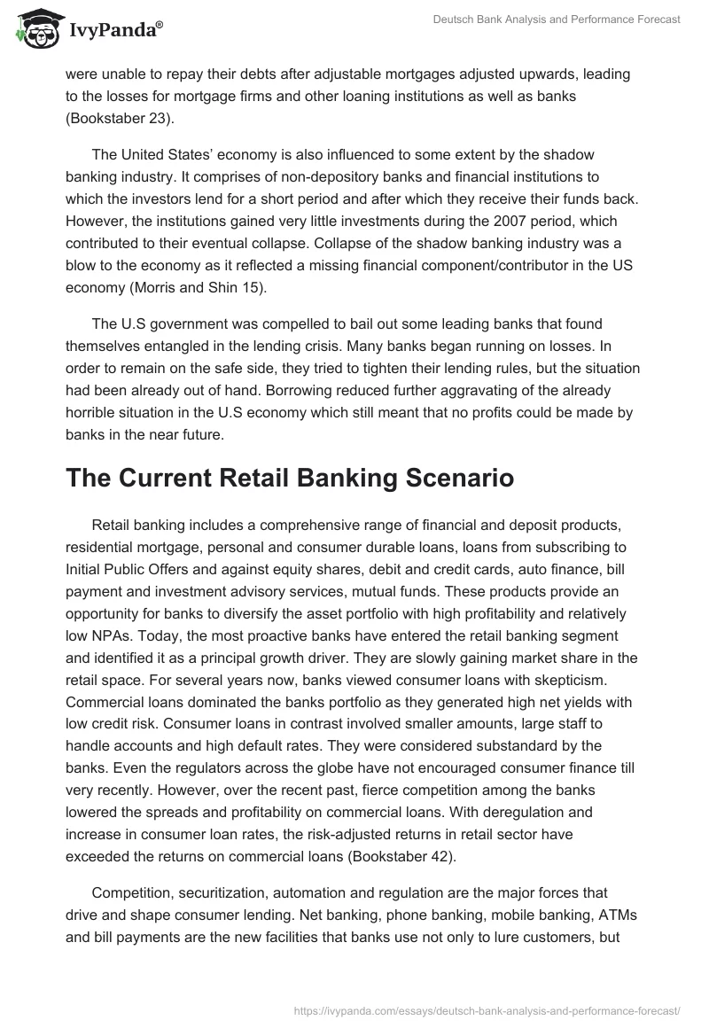 Deutsch Bank Analysis and Performance Forecast. Page 2