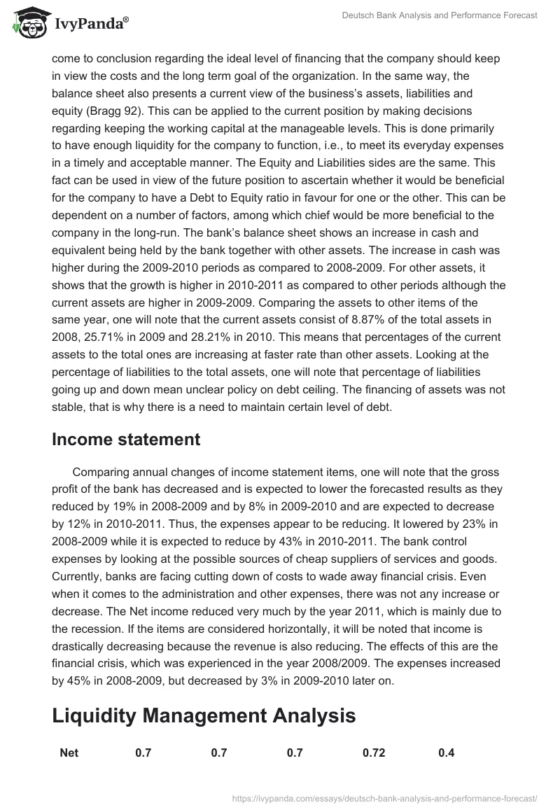 Deutsch Bank Analysis and Performance Forecast. Page 5