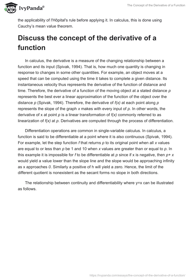 The Concept of the Derivative of a Function. Page 5
