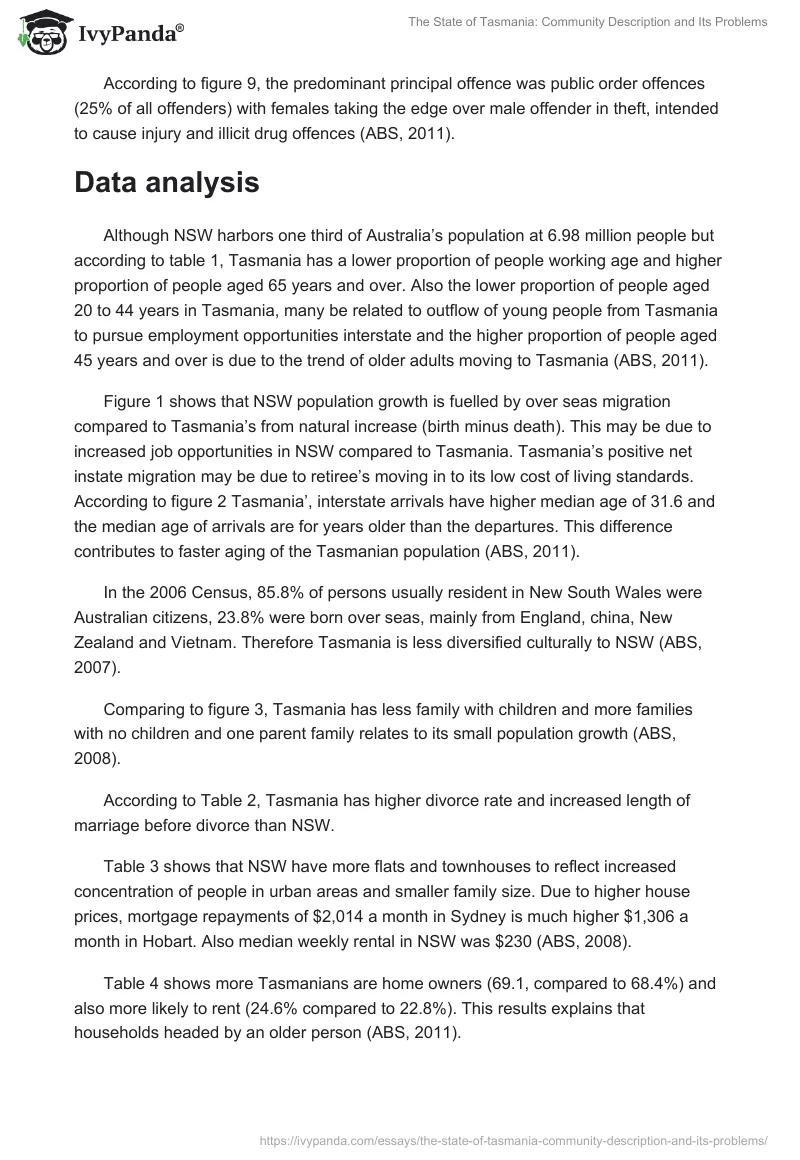The State of Tasmania: Community Description and Its Problems. Page 5