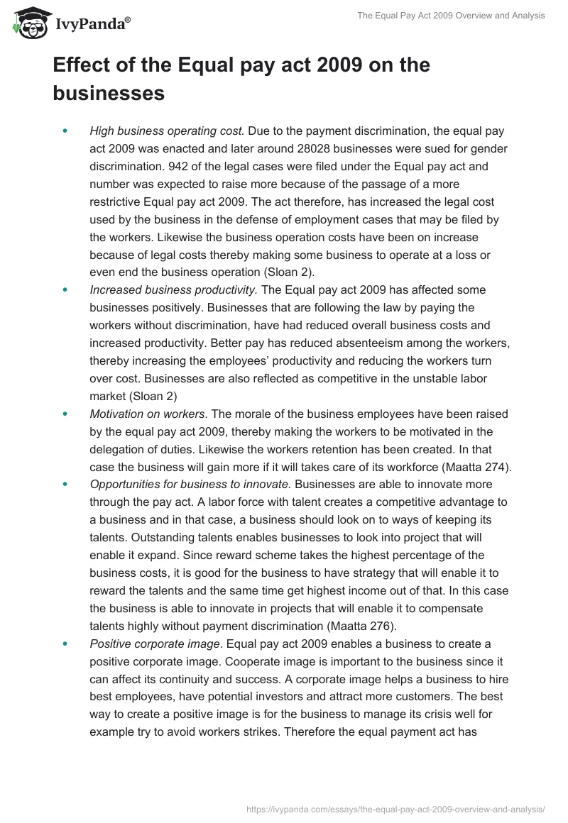 The Equal Pay Act 2009 Overview and Analysis. Page 2