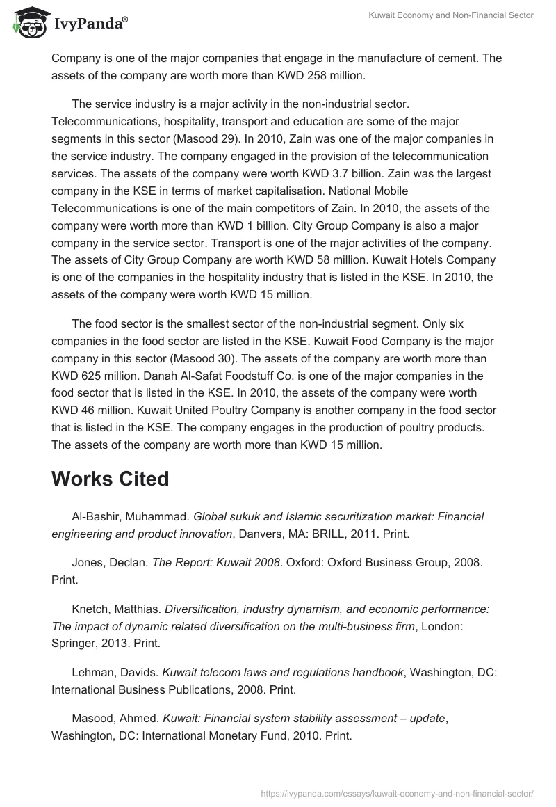 Kuwait Economy and Non-Financial Sector. Page 3