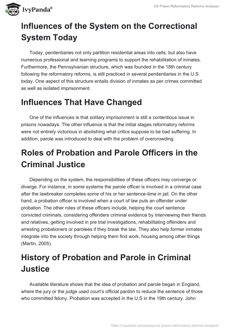 US Prison Reformatory Reforms Analysis. Page 3