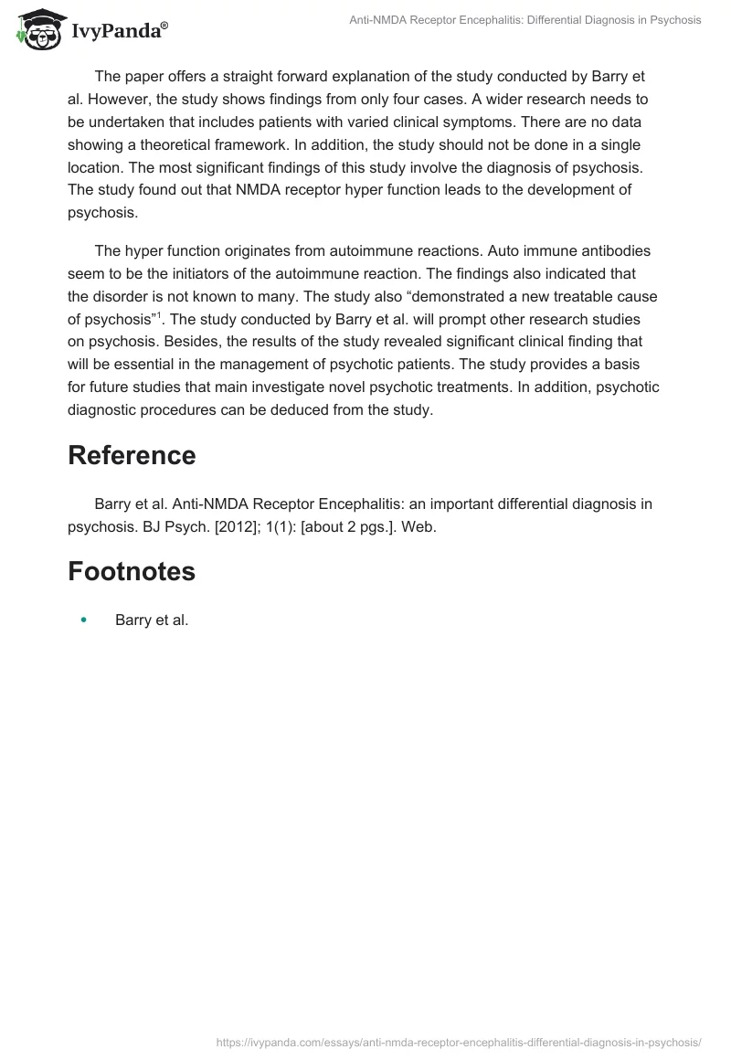 Anti-NMDA Receptor Encephalitis: Differential Diagnosis in Psychosis. Page 4