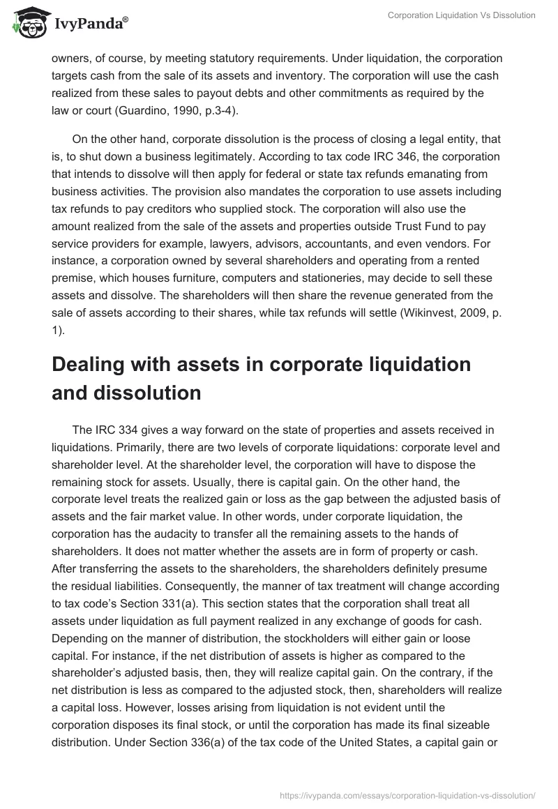 Corporation Liquidation Vs Dissolution. Page 2