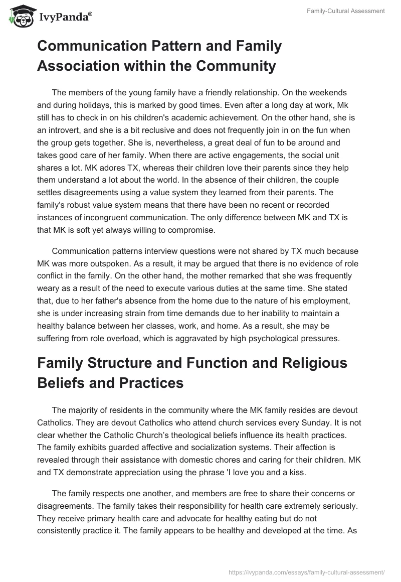 Family-Cultural Assessment. Page 3