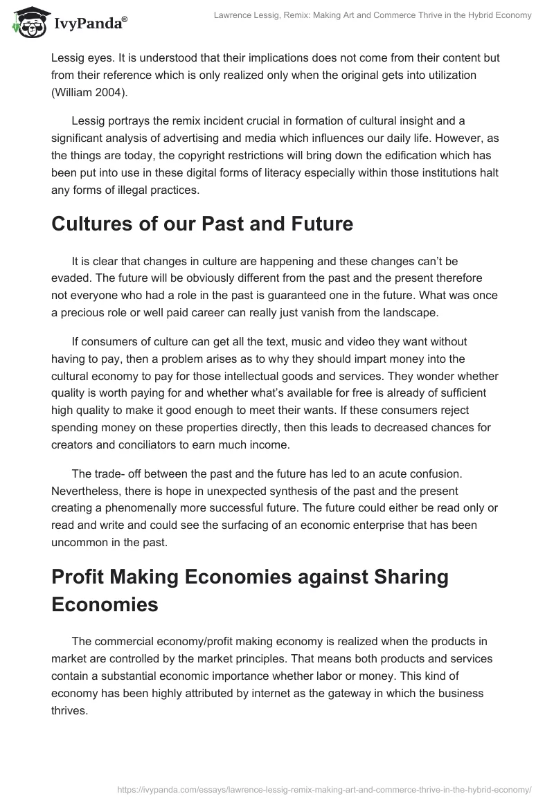 Lawrence Lessig, Remix: Making Art and Commerce Thrive in the Hybrid Economy. Page 3