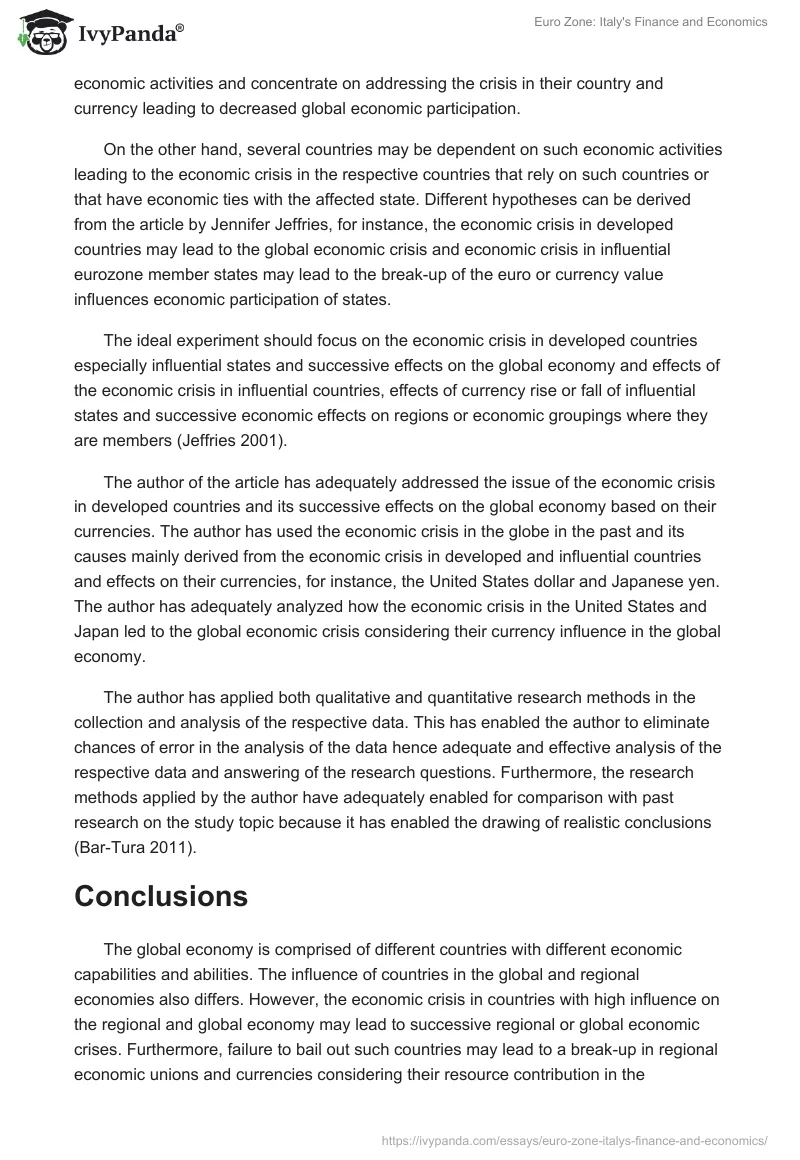 Euro Zone: Italy's Finance and Economics. Page 4