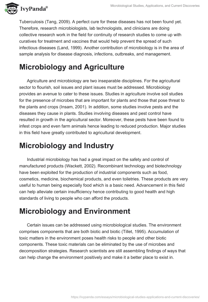 Microbiological Studies, Applications, and Current Discoveries. Page 2