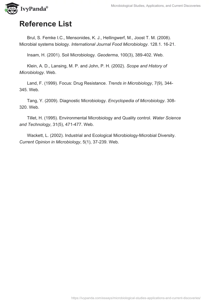 Microbiological Studies, Applications, and Current Discoveries. Page 3