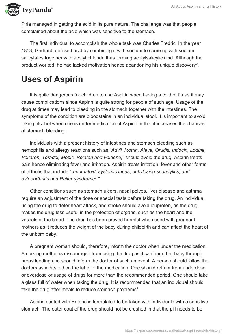 All About Aspirin and Its History. Page 2