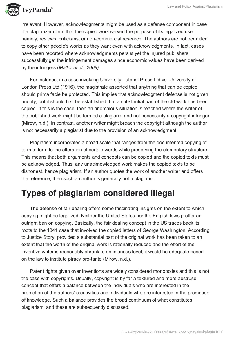Law and Policy Against Plagiarism. Page 2