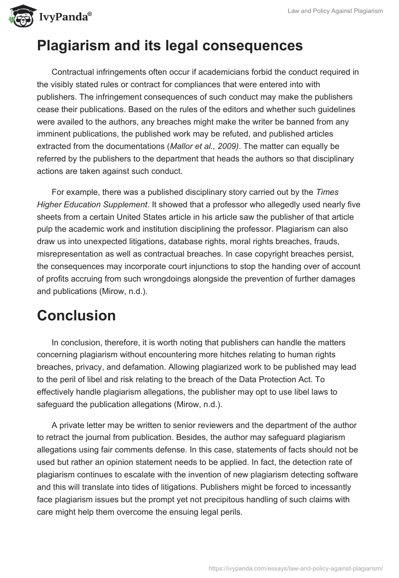 Law and Policy Against Plagiarism. Page 4