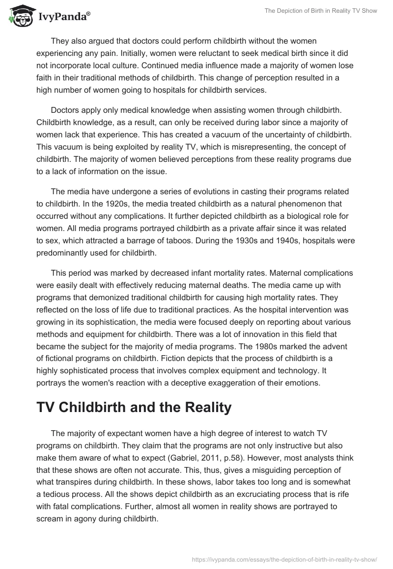 The Depiction of Birth in Reality TV Show. Page 2