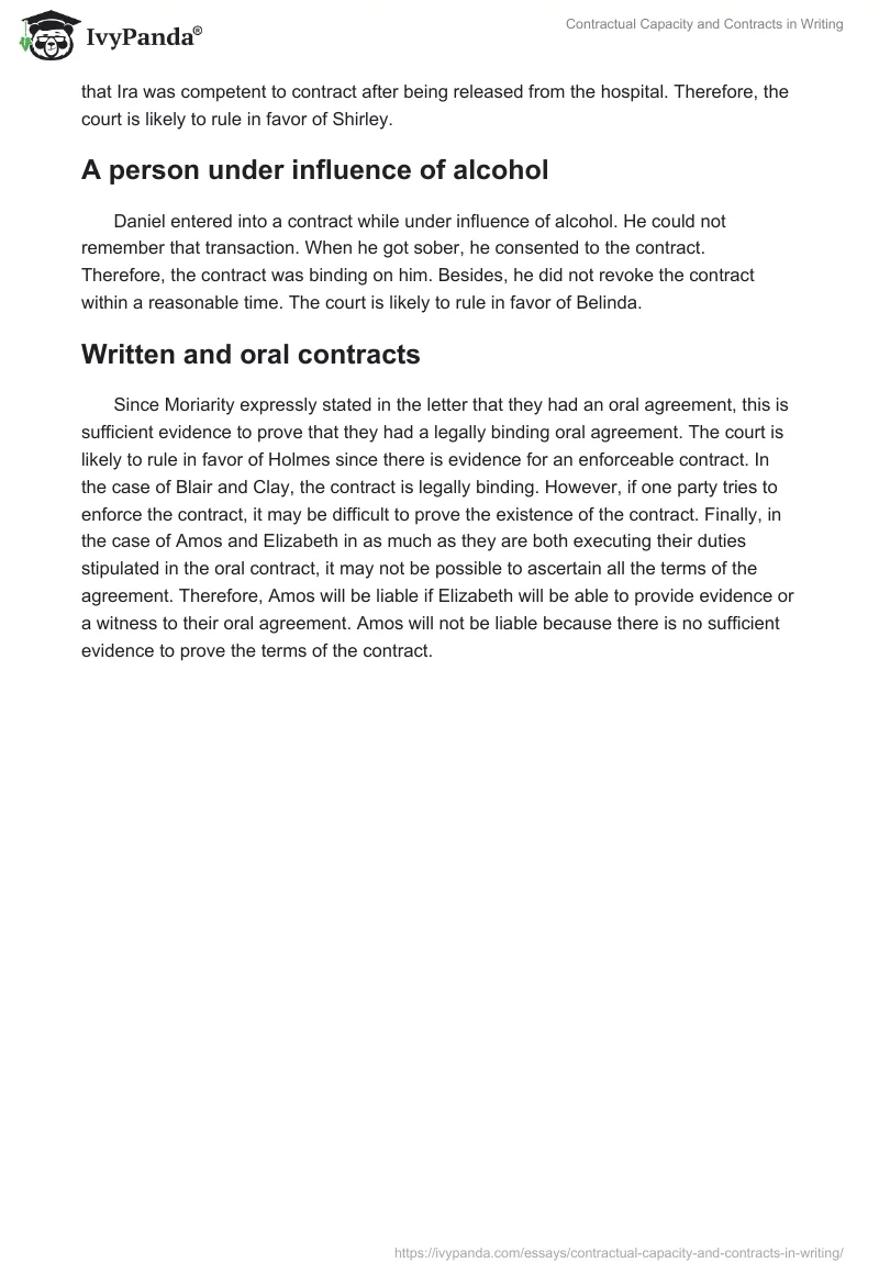 Contractual Capacity and Contracts in Writing. Page 2