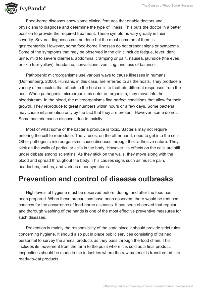The Causes of Food-Borne Illnesses. Page 3
