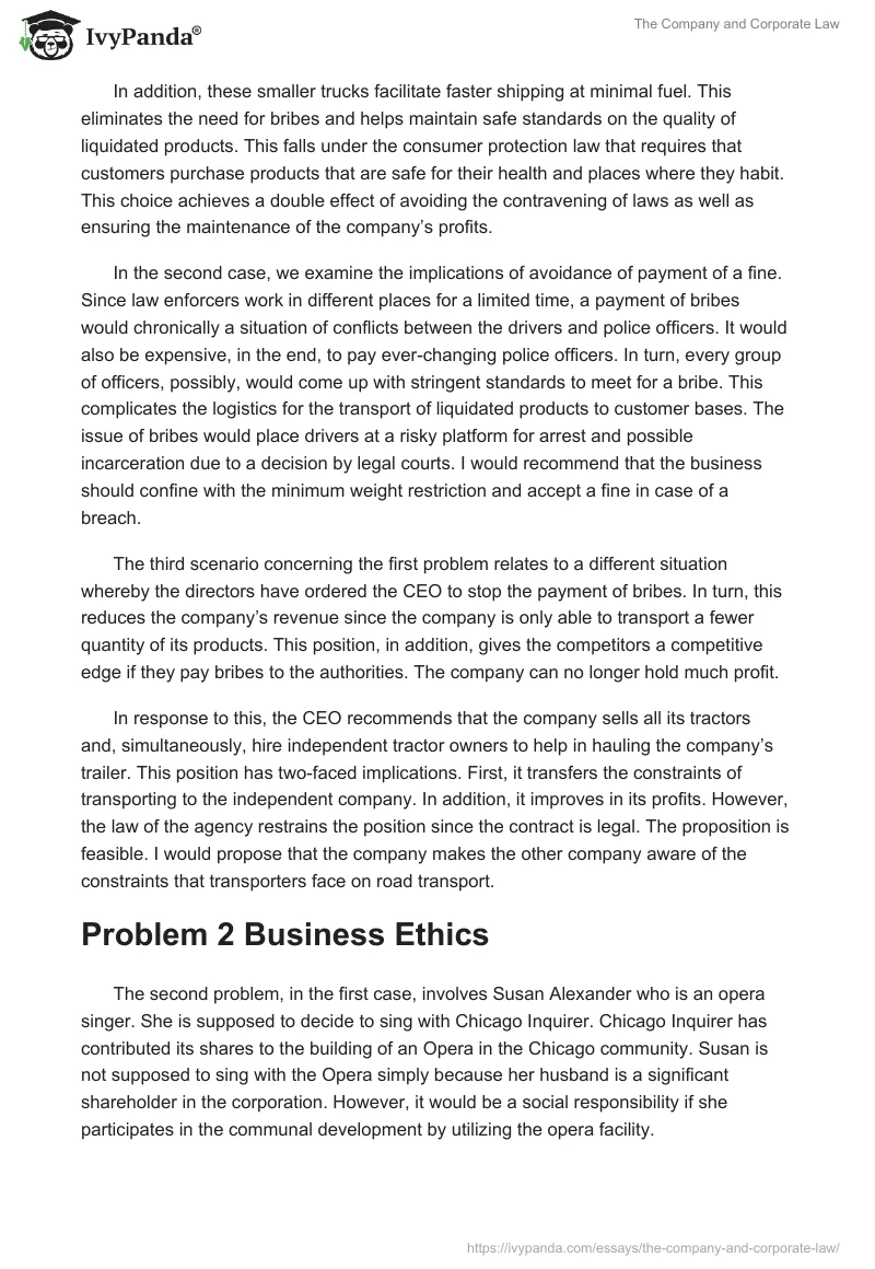 The Company and Corporate Law. Page 2