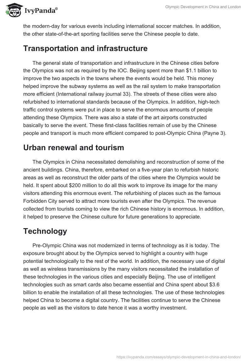 Olympic Development in China and London. Page 3